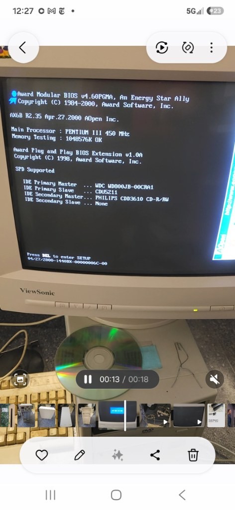 Tested Aopen AX6B, PIII 450MHZ, 1GB, 80GB HDD, 3.5" Floppy, 2 CD Roms and more