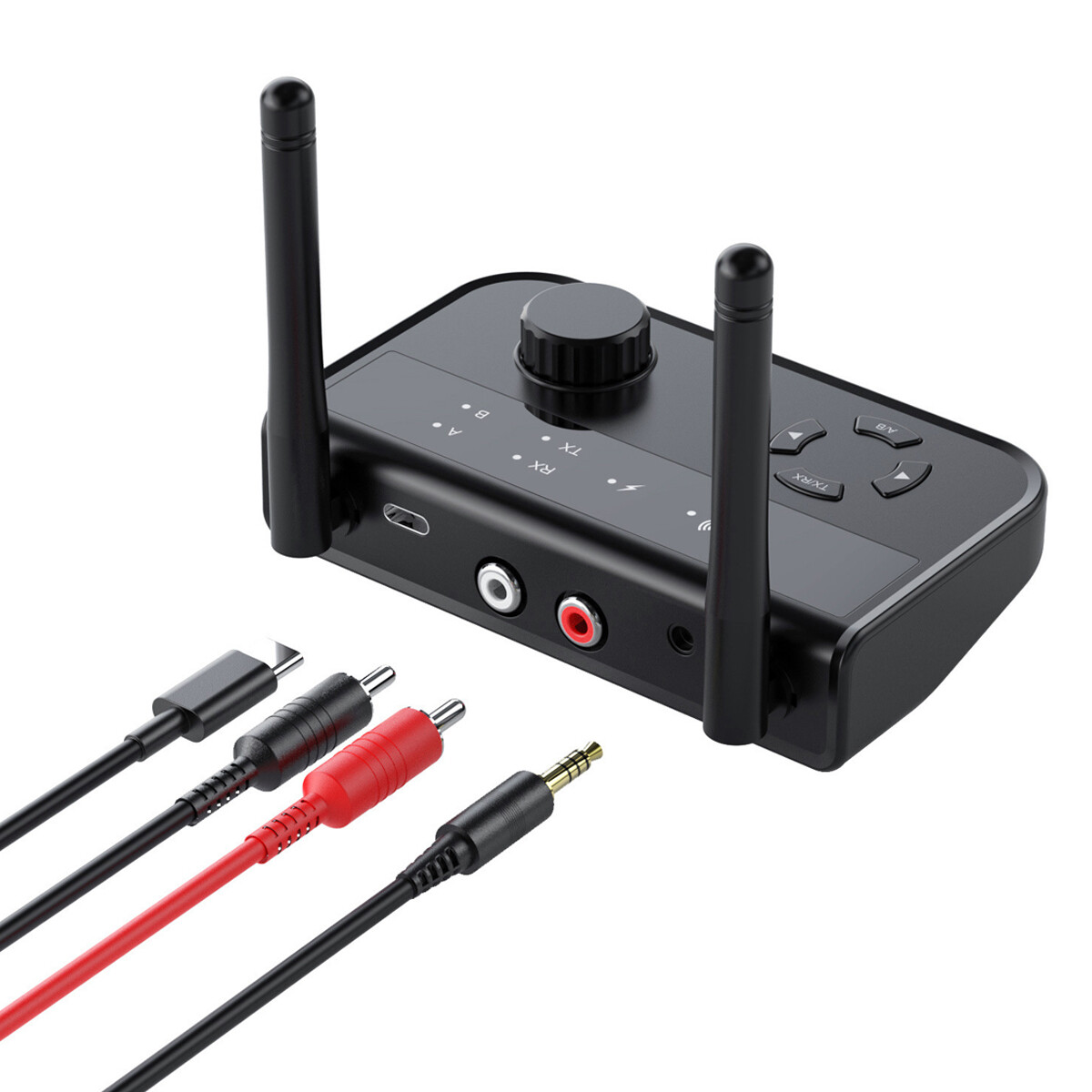 BT 5.3 Receiver Transmitter Wireless 3.5mm AUX NFC to 2 RCA Audio Adapter✐