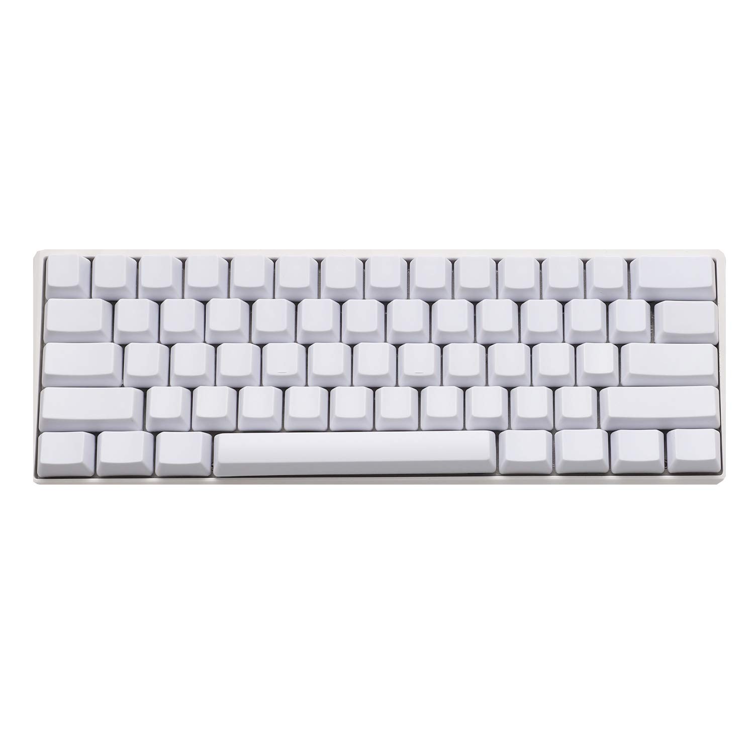 61 PCS Blank Thick PBT OEM Profile ANSI Keycaps White Fits MX Switches