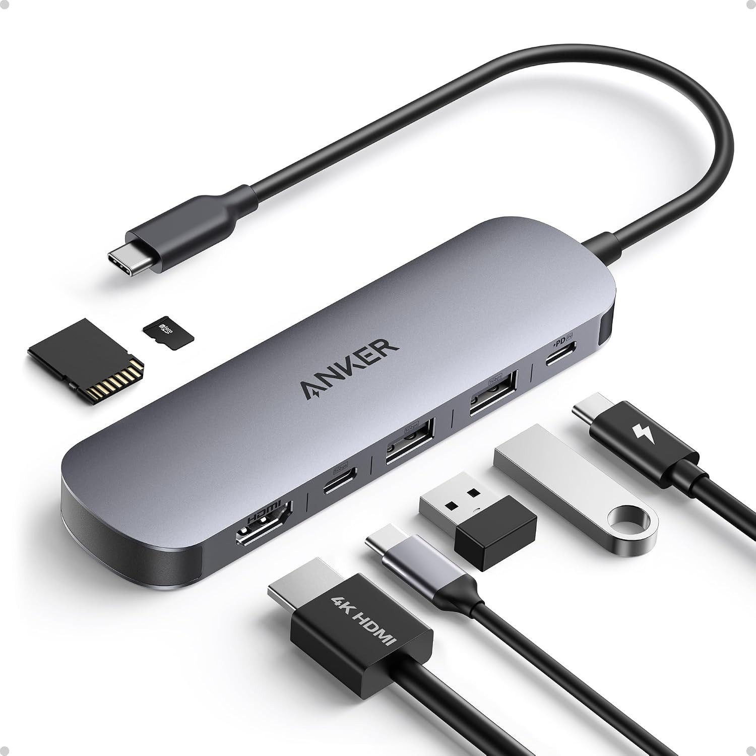 Anker 7-in-1 USB-C Hub with 4K 60Hz HDMI, 100W PD & Card Readers