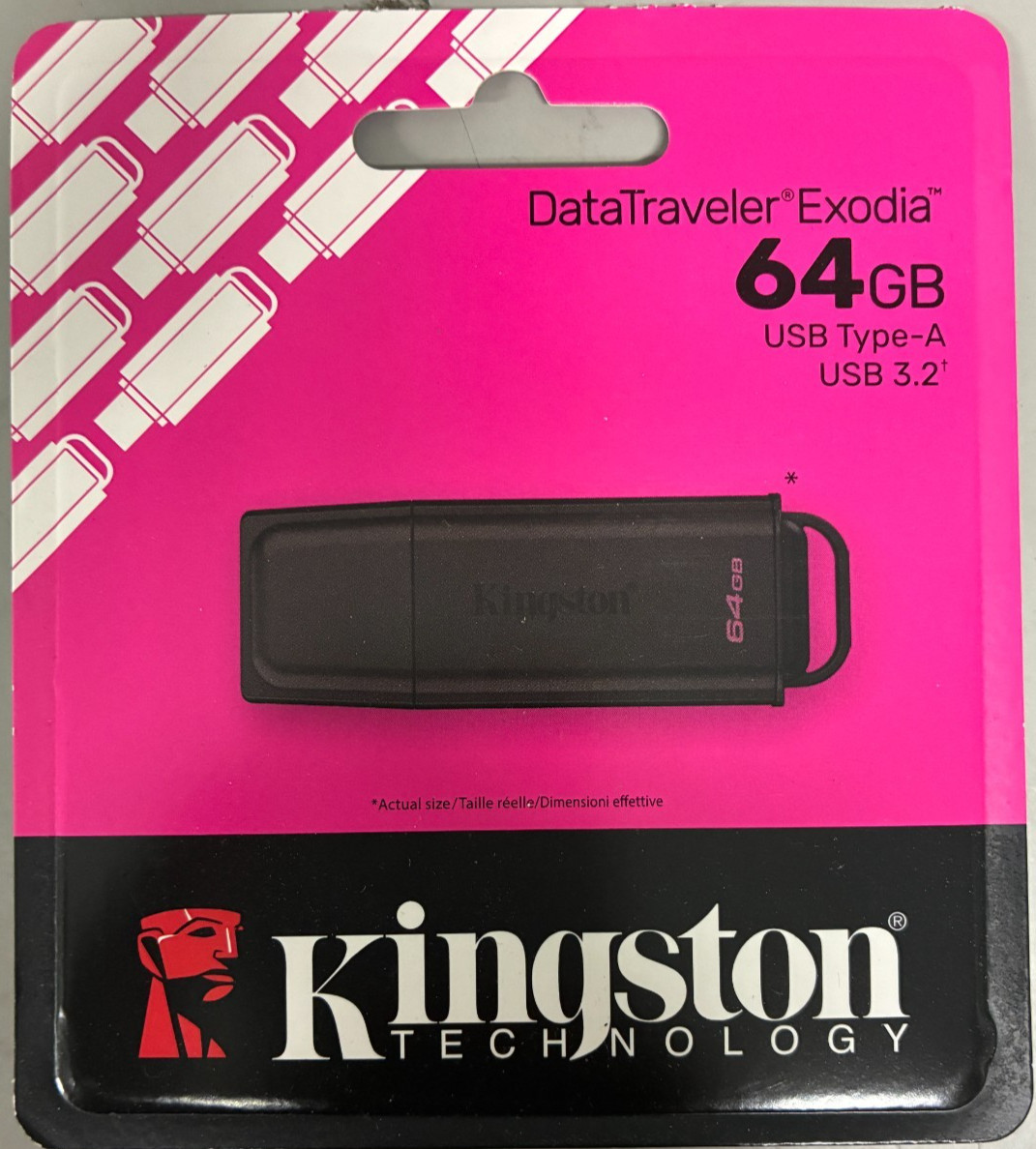 Kingston - DTXG2/64GB - 64GB Portable USB 3.2 Gen 1 DataTraveler - Exodia Black