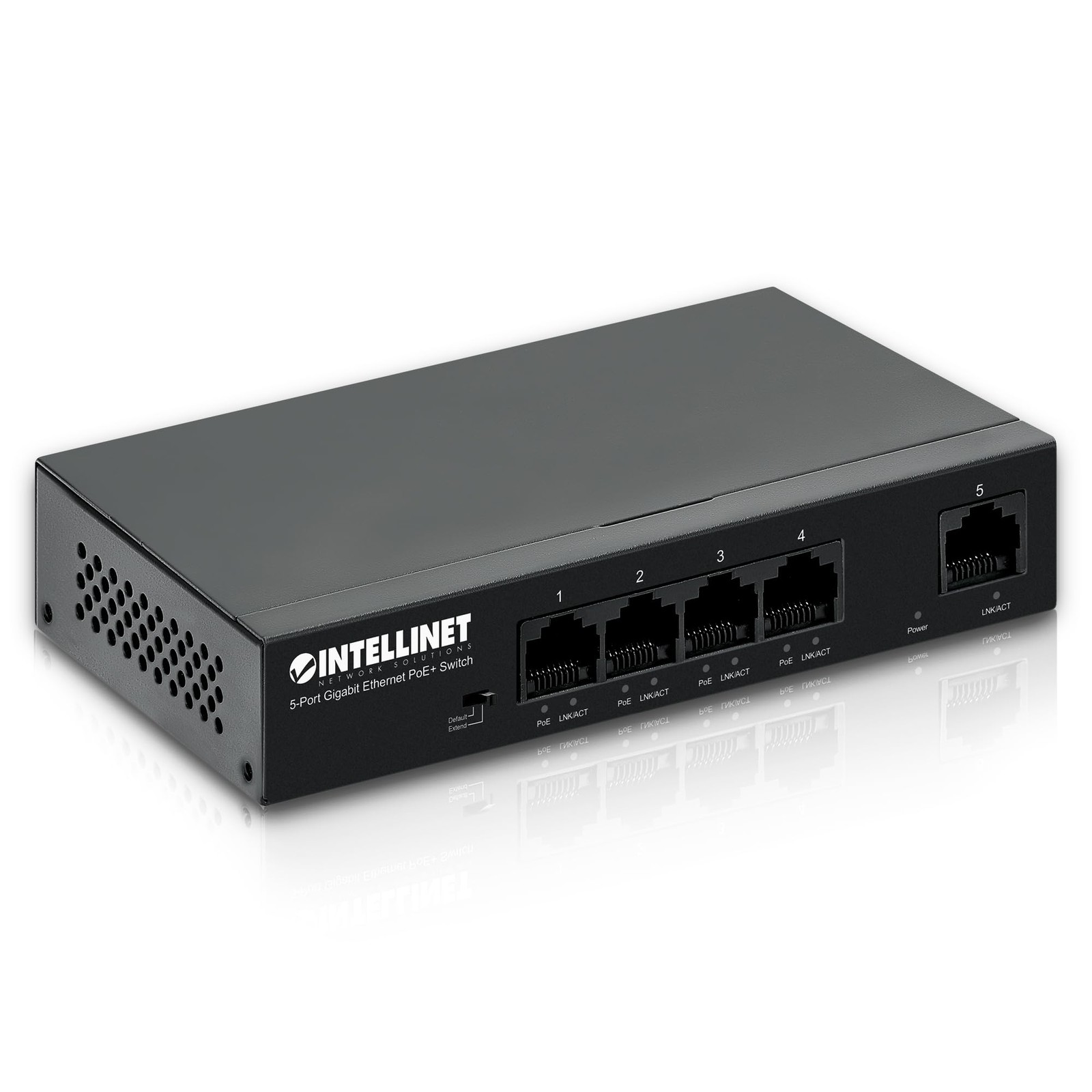 Intellinet 5-Port Gigabit Ethernet PoE+ Switch, 40W PoE Budget, Unmanaged