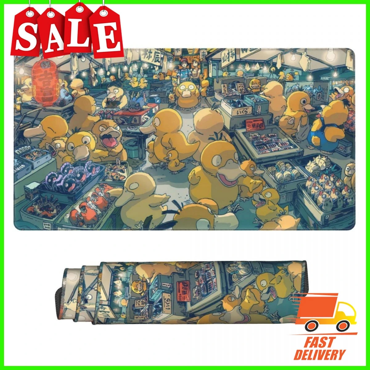 Board Game Pokemon Psyduck Playmat Games Gaming Mouse Pad Desk Accessories