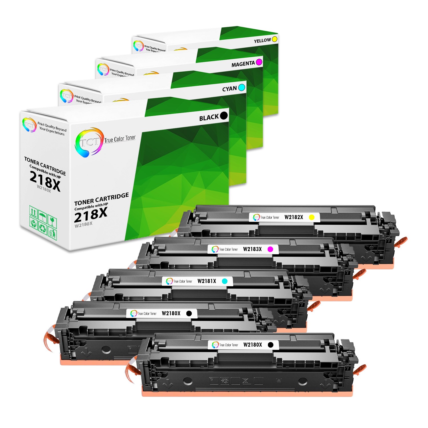 5 Pack TCT Prem 218X BCYM HY for Compatible HP LaserJet Pro 3201 Toner WITH