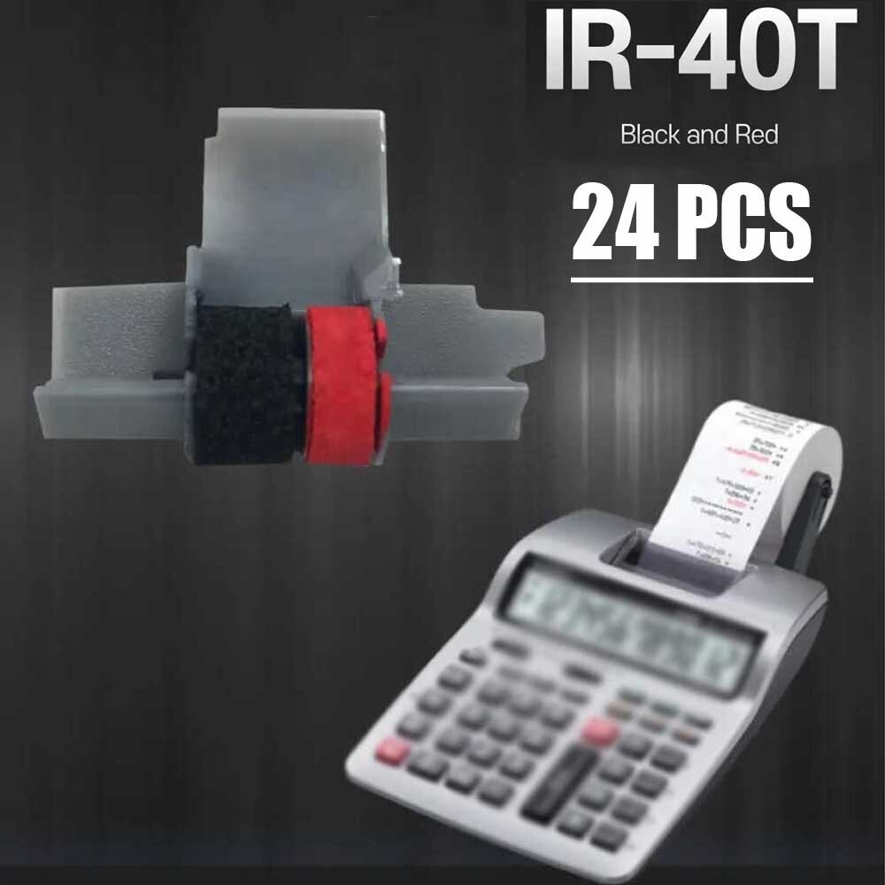 24pcs IR-40T Black & Red Calculator Ink Rollera for CP13 NR42 IR40T Sharp Casio