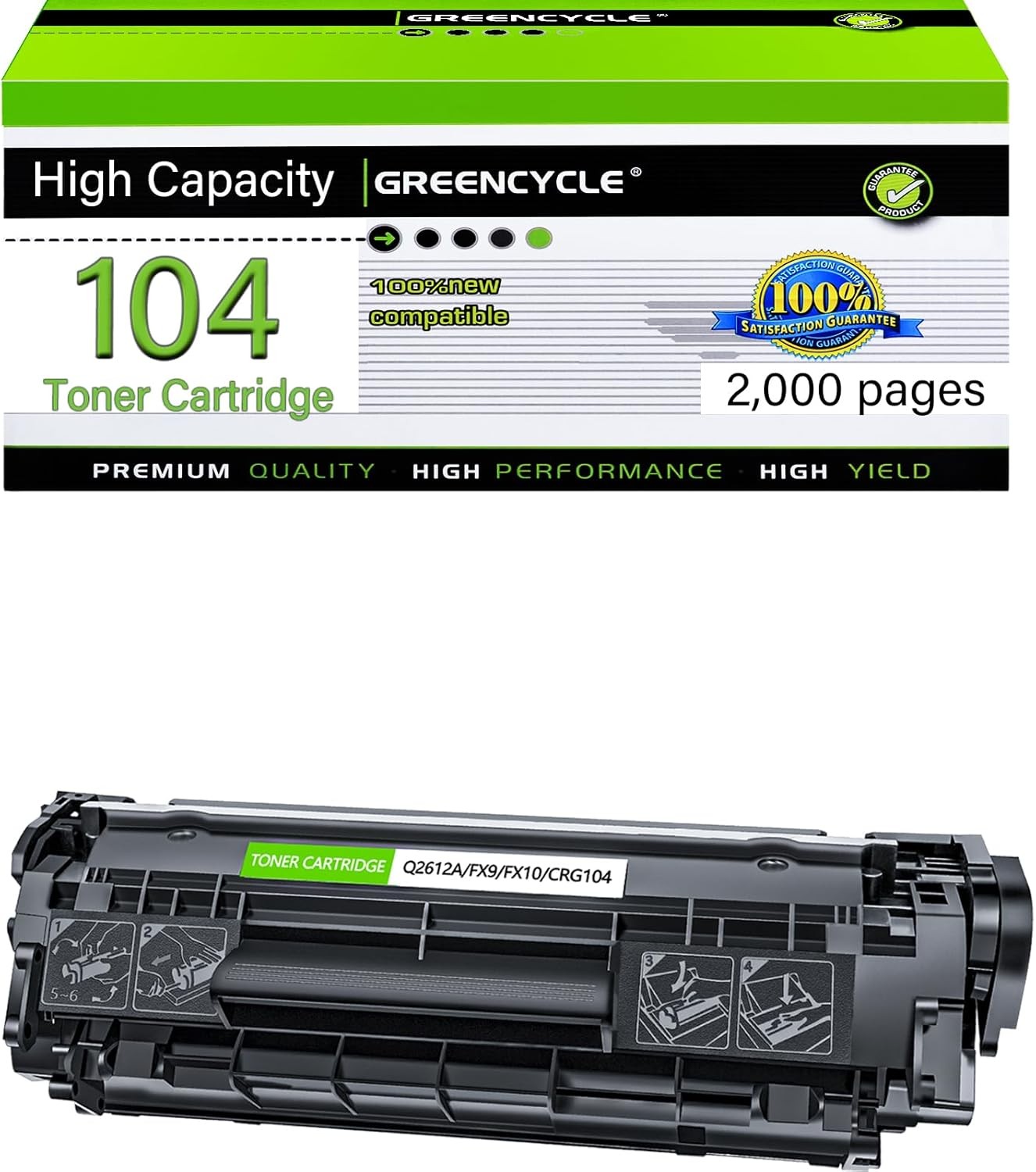 Toner Cartridge 104 Replacement For Canon 104 ImageClass MF4150 D420 MF4350d Lot