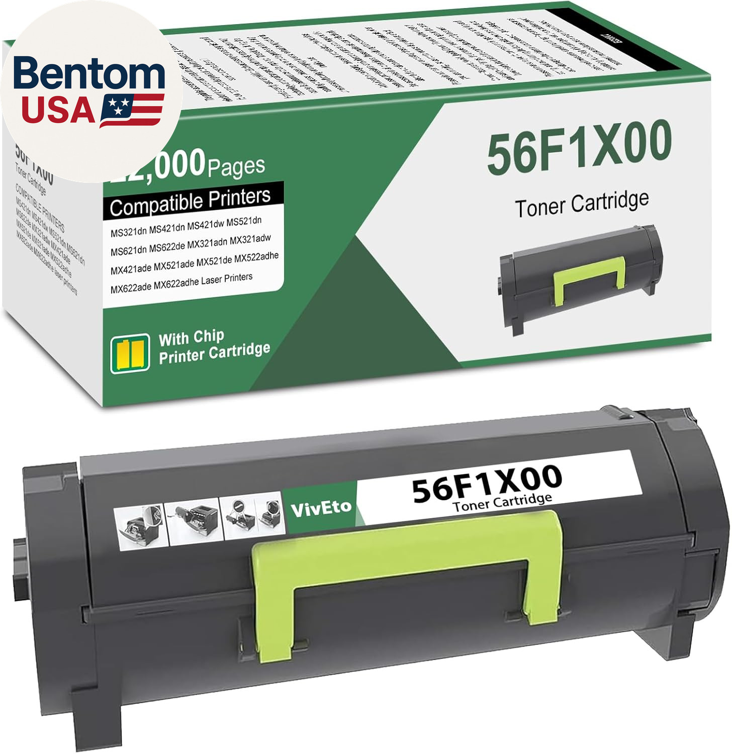 56F1X00 Black Extra High Yield Toner Cartridge (With New Chip) Replacement for L