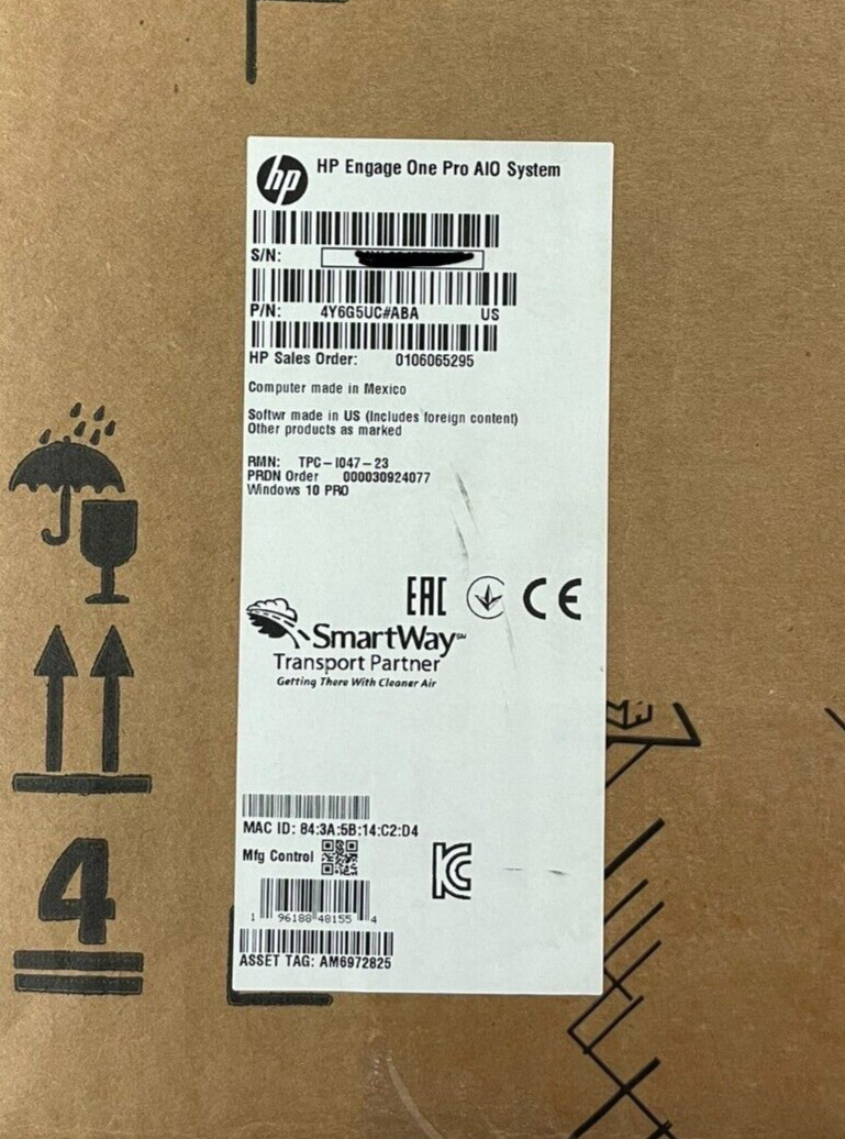 New HP Engage One Pro AIO POS i5-10500E 32GB 23.8" All in One TOUCH System 10Pro