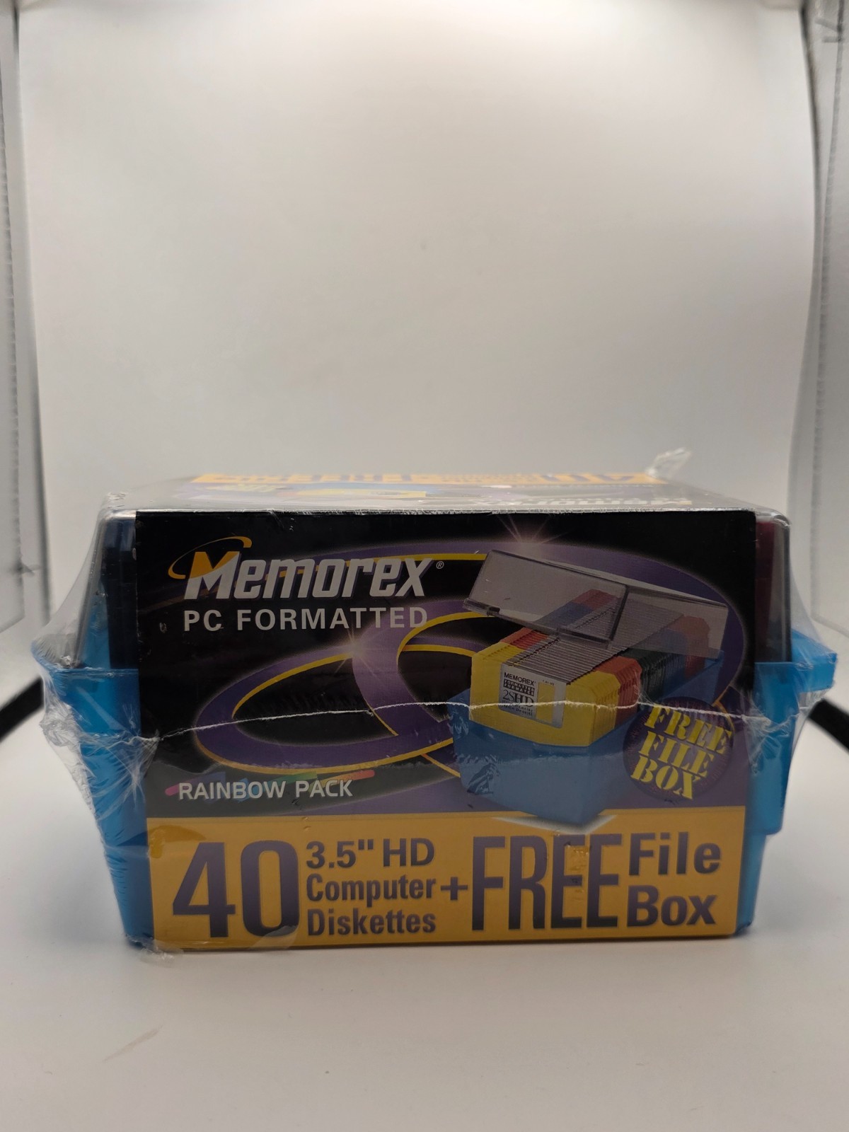 New Sealed Memorex 3.5" Floppy Disks 40 Pack Rainbow Color PC Formatted 1.44MB 