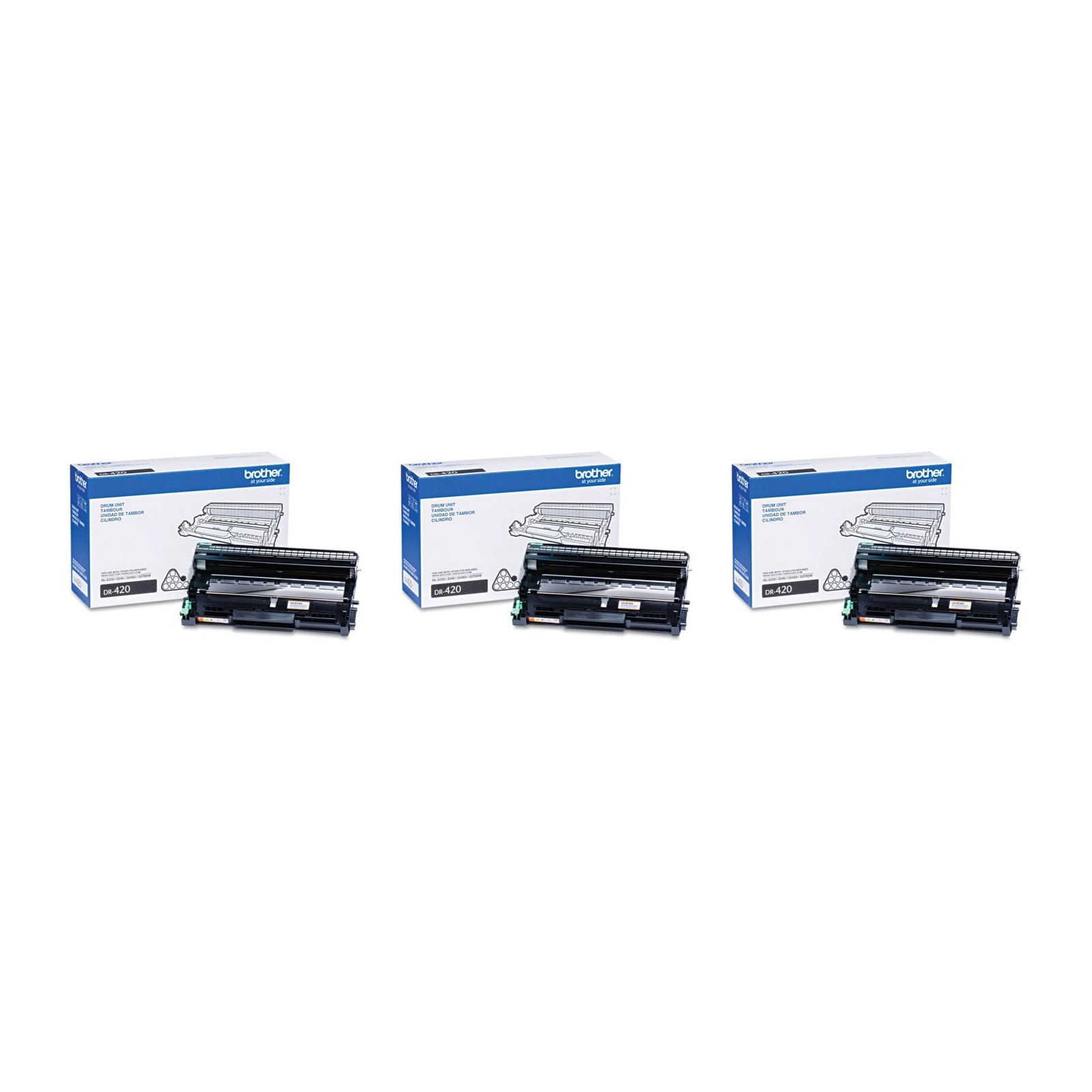 Brother DR420 Genuine OEM Drum Unit 3-Pack HL-2270DW MFC-7860DW