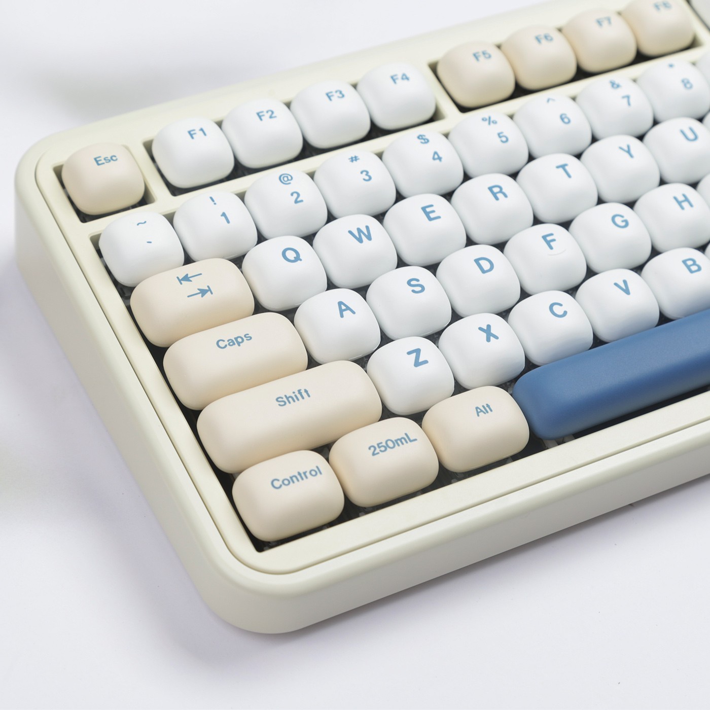 Cute Blue MOG Profile Soy Milk Dye Sublimation PBT Keycap Set Kawaii Keycaps