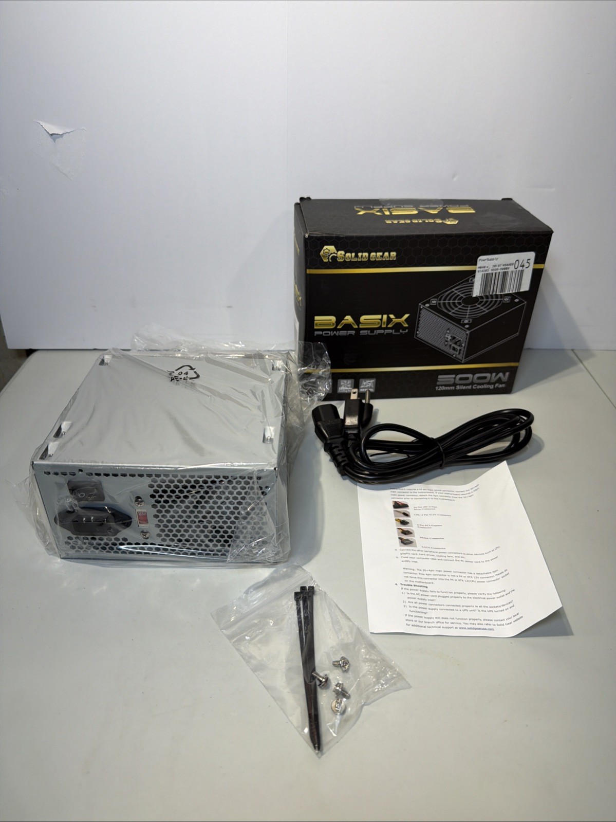 Solid Gear Basix Power Supply SDGR-500BX SATA 500W 120mm Cooling Fan