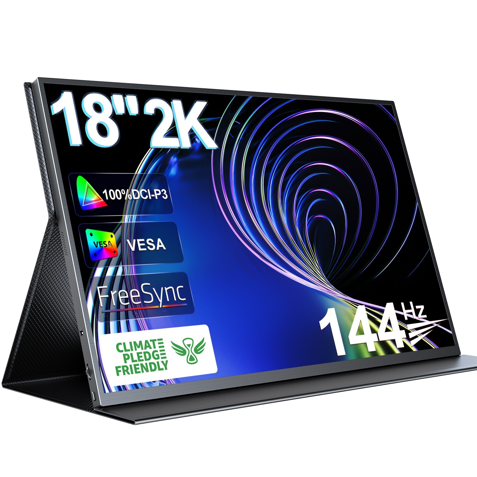 UPERFECT 18 Inch Portable Display 2K 144Hz VESA Mount Gaming for PC PS Xbox