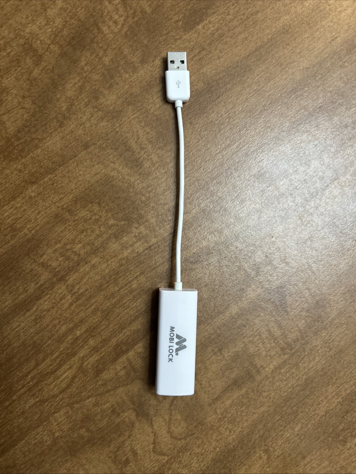 NEW Mobi Lock - USB Ethernet (LAN) Network Adapter Compatible for All Laptops
