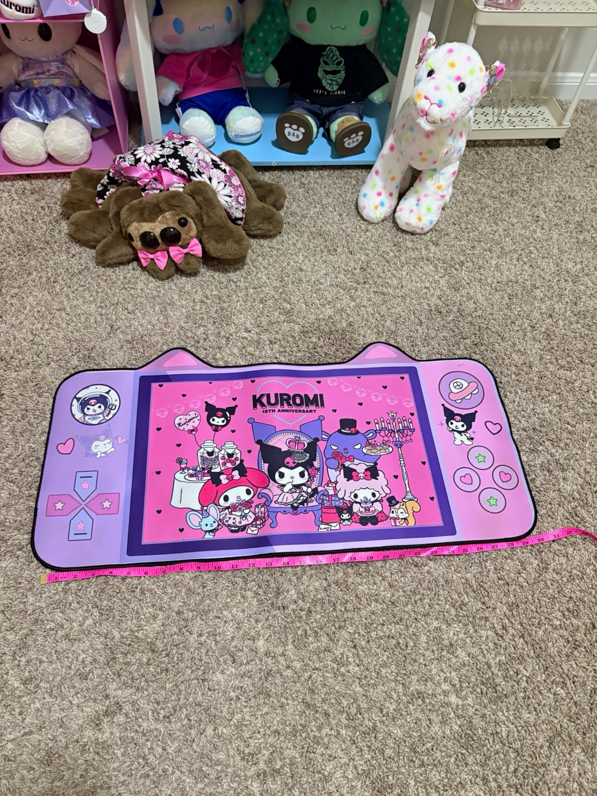 Kuromi 15th Anniversary Large Mouse Pad Non-Slip Pink Purple 31 x 14 in