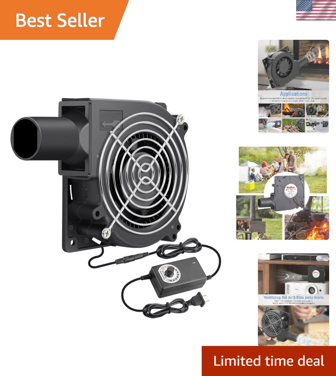 Versatile 120mm Squirrel Cage Blower Fan - Noisy-Free 25W Power for BBQ & More