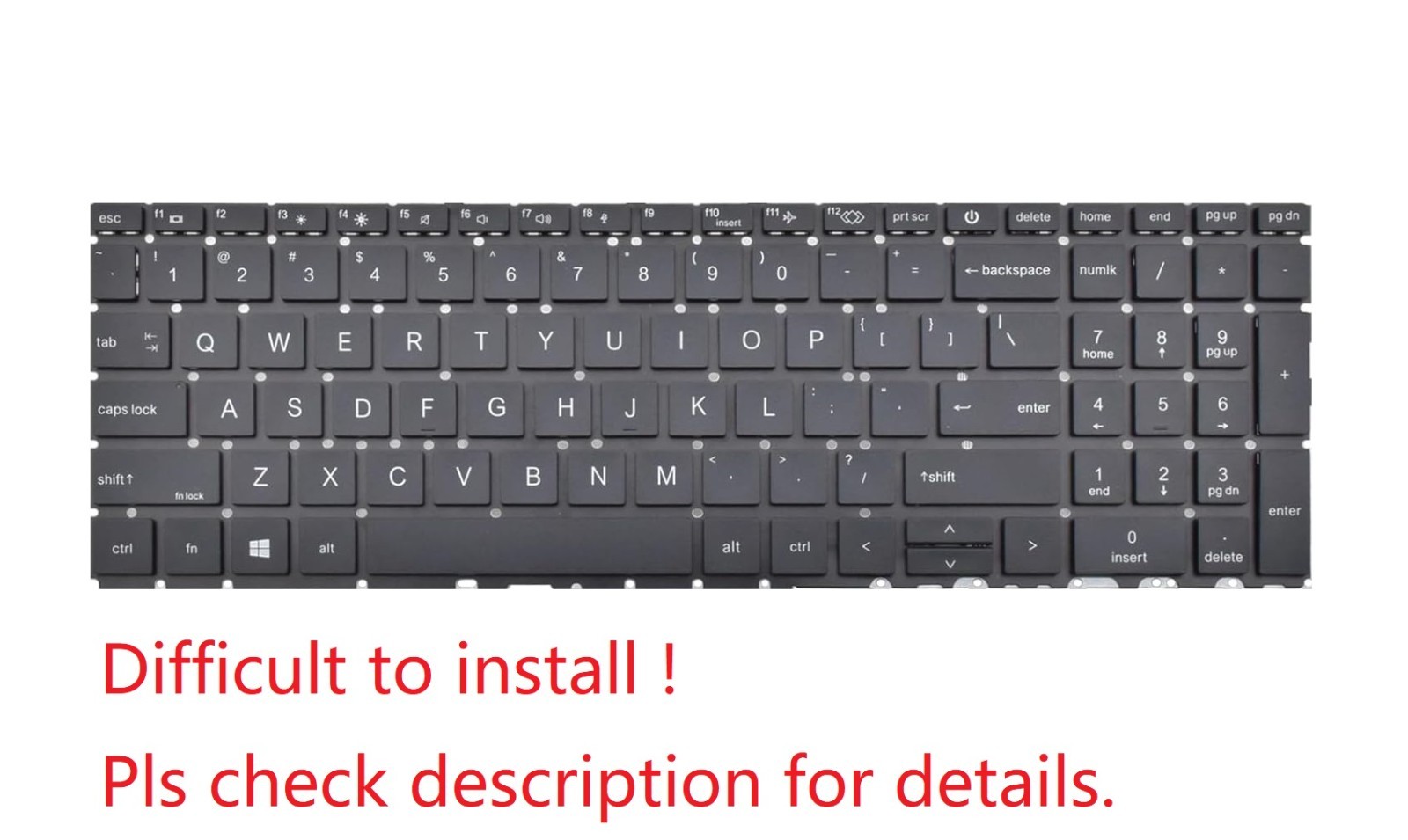 New US Black Keyboard for HP PN: N01934-001 Non-Backlit
