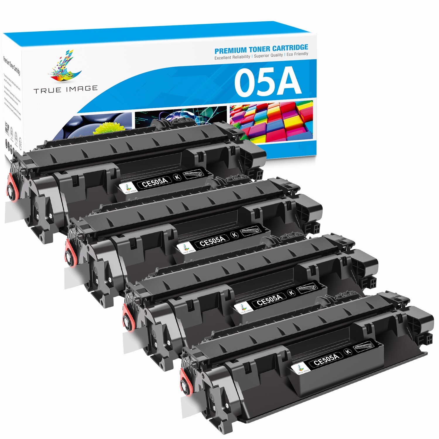 4 Pack CE505A Toner Compatible With HP 05A LaserJet P2035 P2055DN P2035N Printer