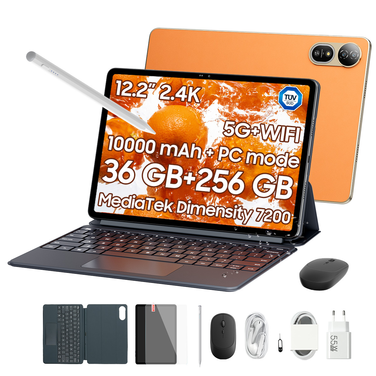 2026 Blackview MEGA 12 5G LTE Tablet 12.2" 36GB+256GB/2TB 10000mAh 55W SIM 120Hz
