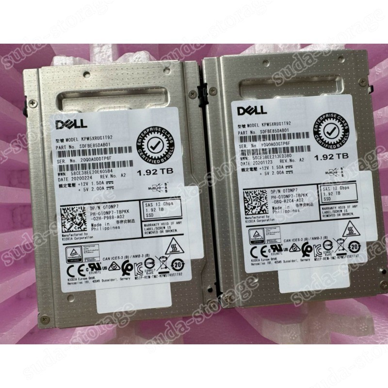 NEW 0TDNP7 TDNP7 DELL KPM5XRUG1T92 1.92TB 2.5" SAS 12G RI SSD Solid State Drive