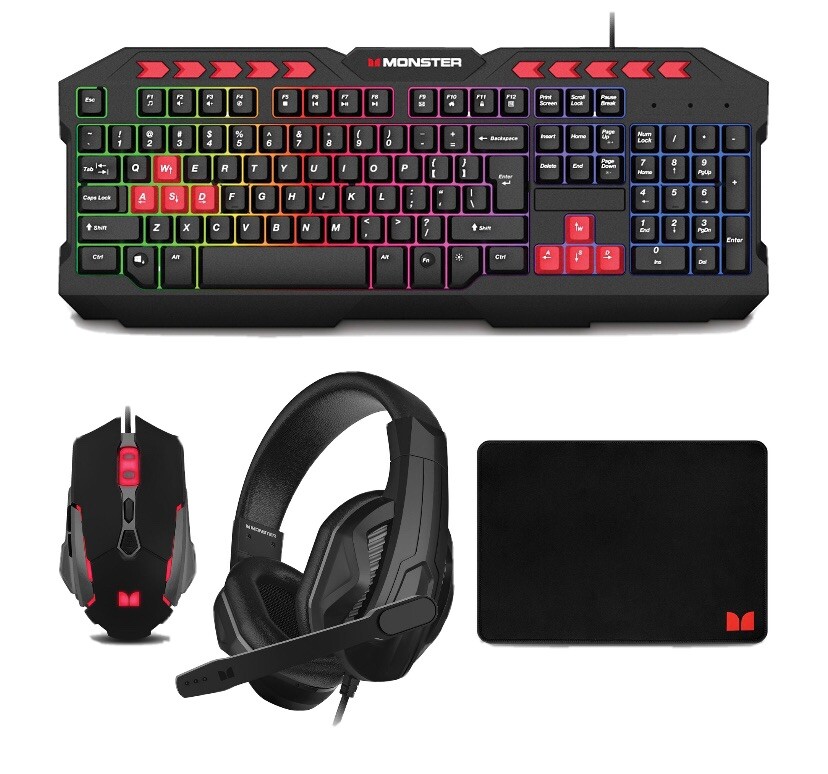 monster campaign 4-in-1 Gaming Bundle, Black