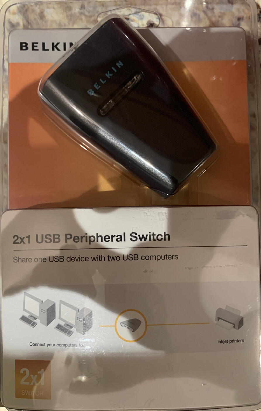 USB Peripheral Switch Belkin 2 x 1 F1U201V 2 Ports External Factory Sealed NEW