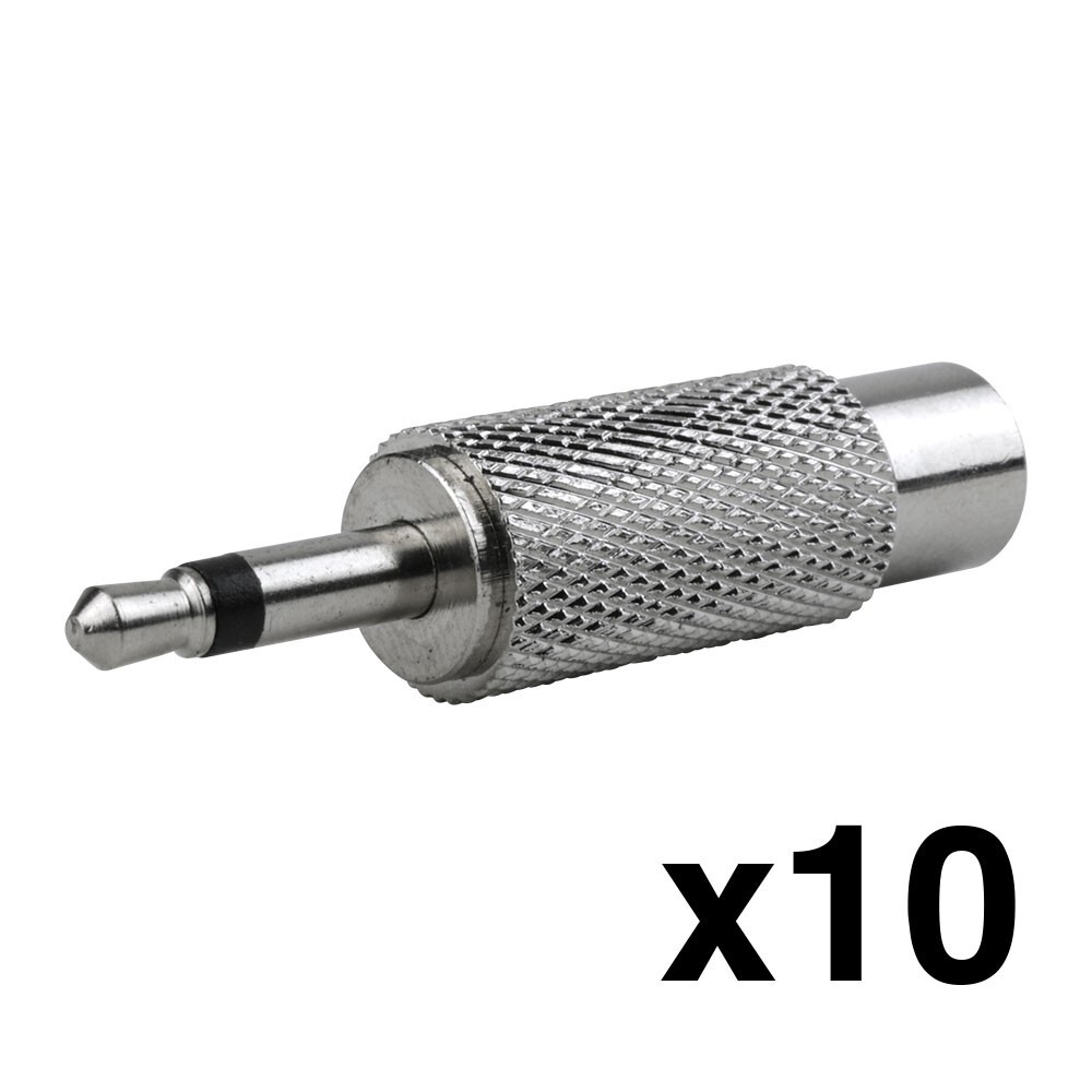 Construct Pro RCA Female to 1/8” Male Adaptors (10 Pack)