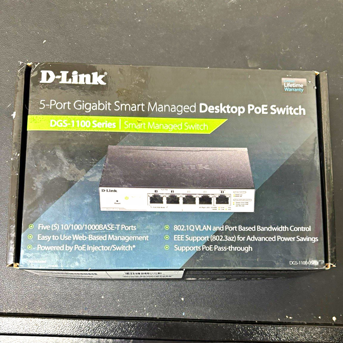 D-Link DGS-1100-05PD 5-Port Gigabit Smart Managed PoE Desktop Switch