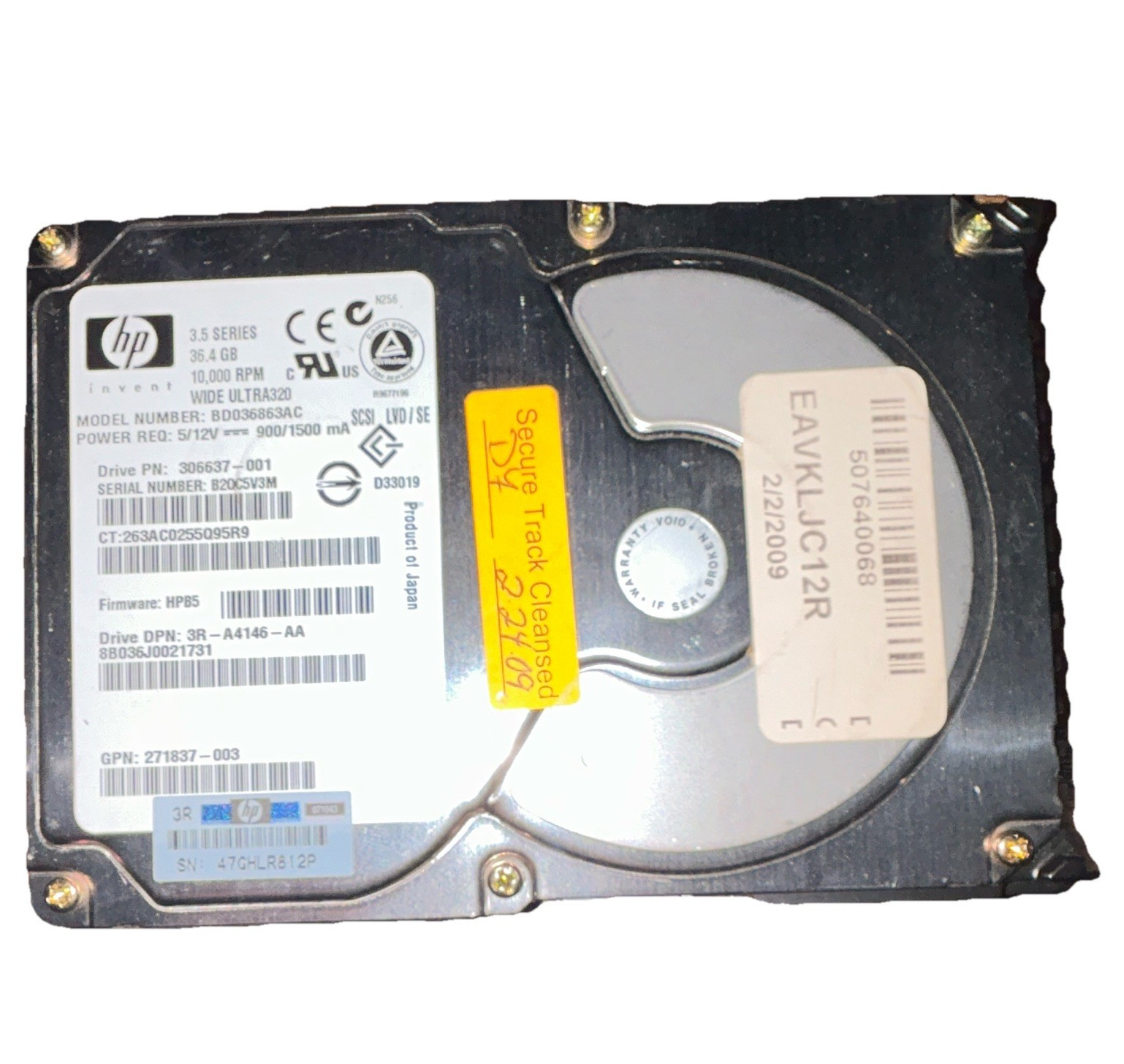 IBM TotalStorage 36.4GB 3.5" Ultra160 SCSI 10K RPM HDD ST336605LC 18P3548