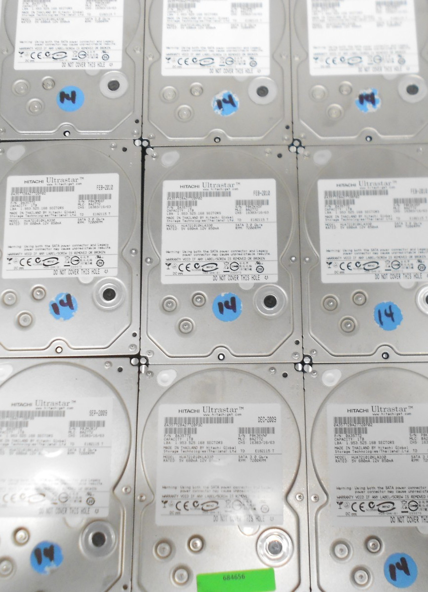 LOT OF 20 HGST Hitachi 1TB 7.2K SATA 3.5" Hard Drive HUA721010KLA330 PC Desktop