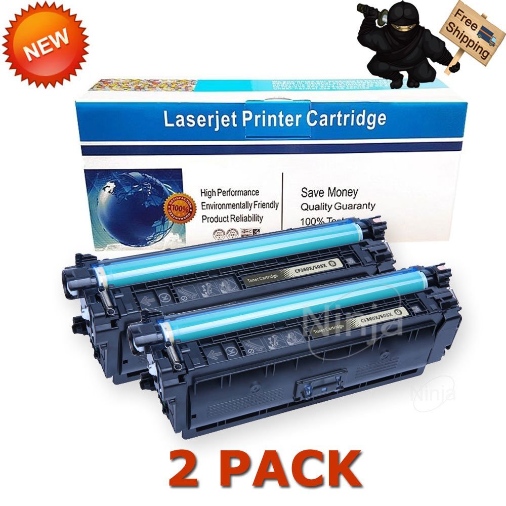2PK CF360X H.Y Black Toner Cartridge for HP 508X Enterprise MFP M577 M552 M553