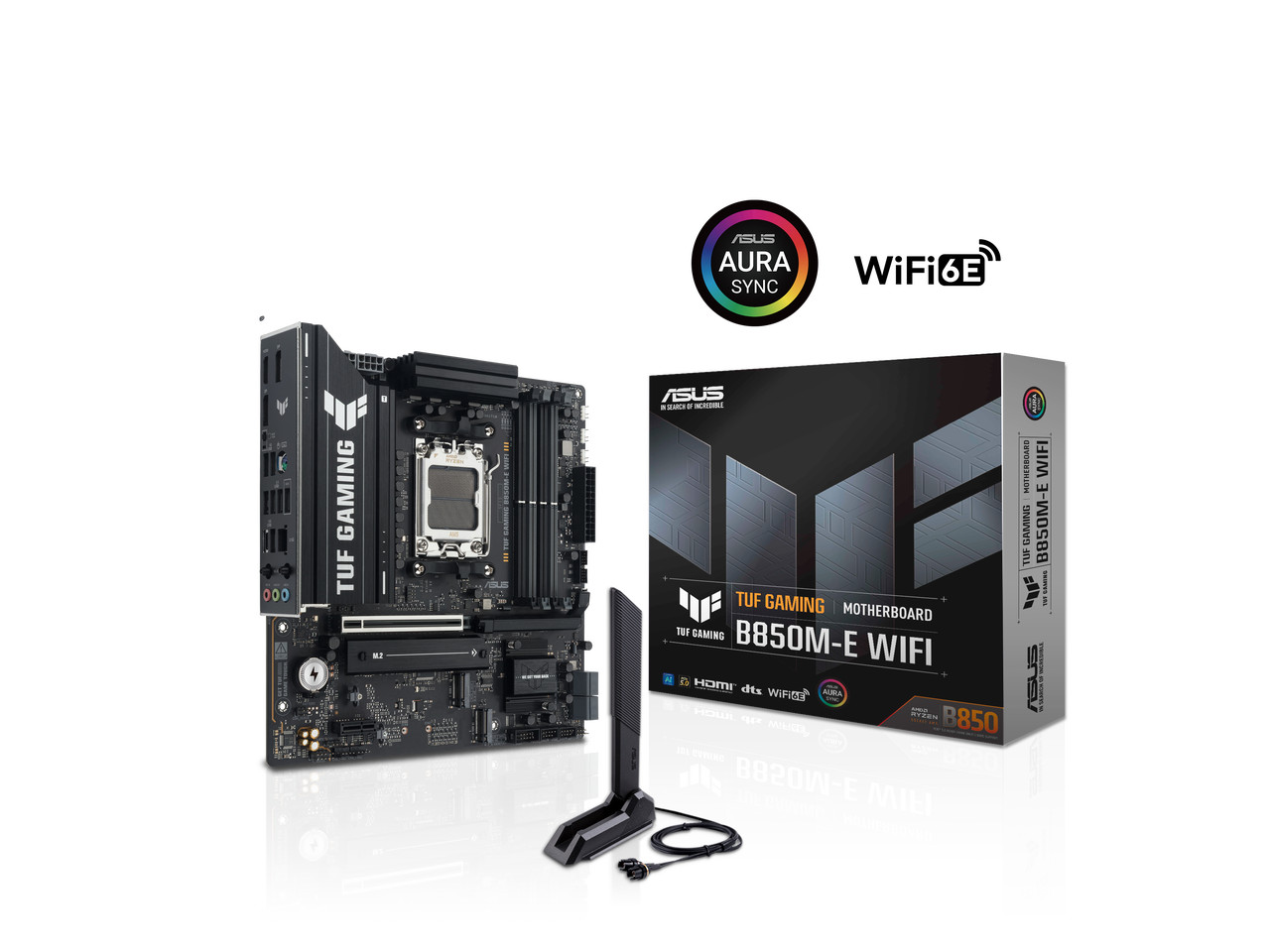 ASUS TUF GAMING B850M-E WIFI AMD B850 mATX motherboard, 8+2+1 80A DrMOS power
