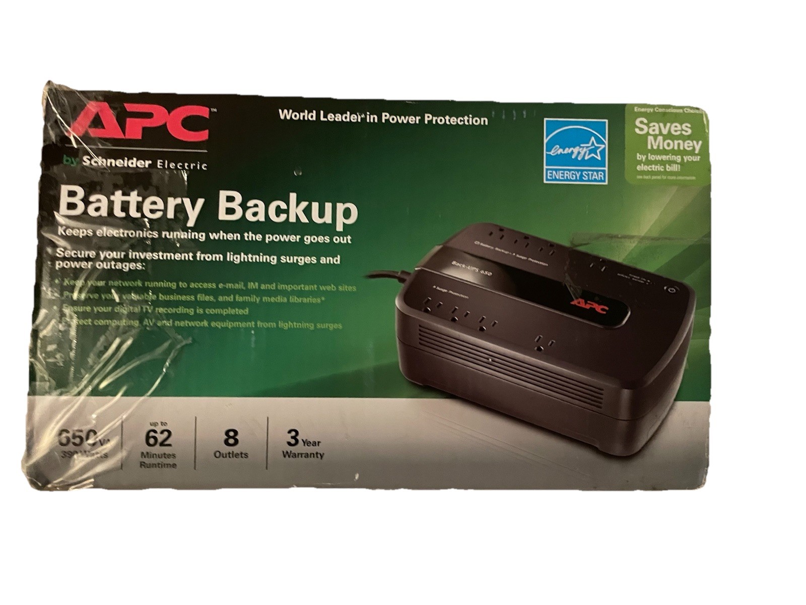 APC Back-UPS 650 Battery Backup / Surge Protector – As Is