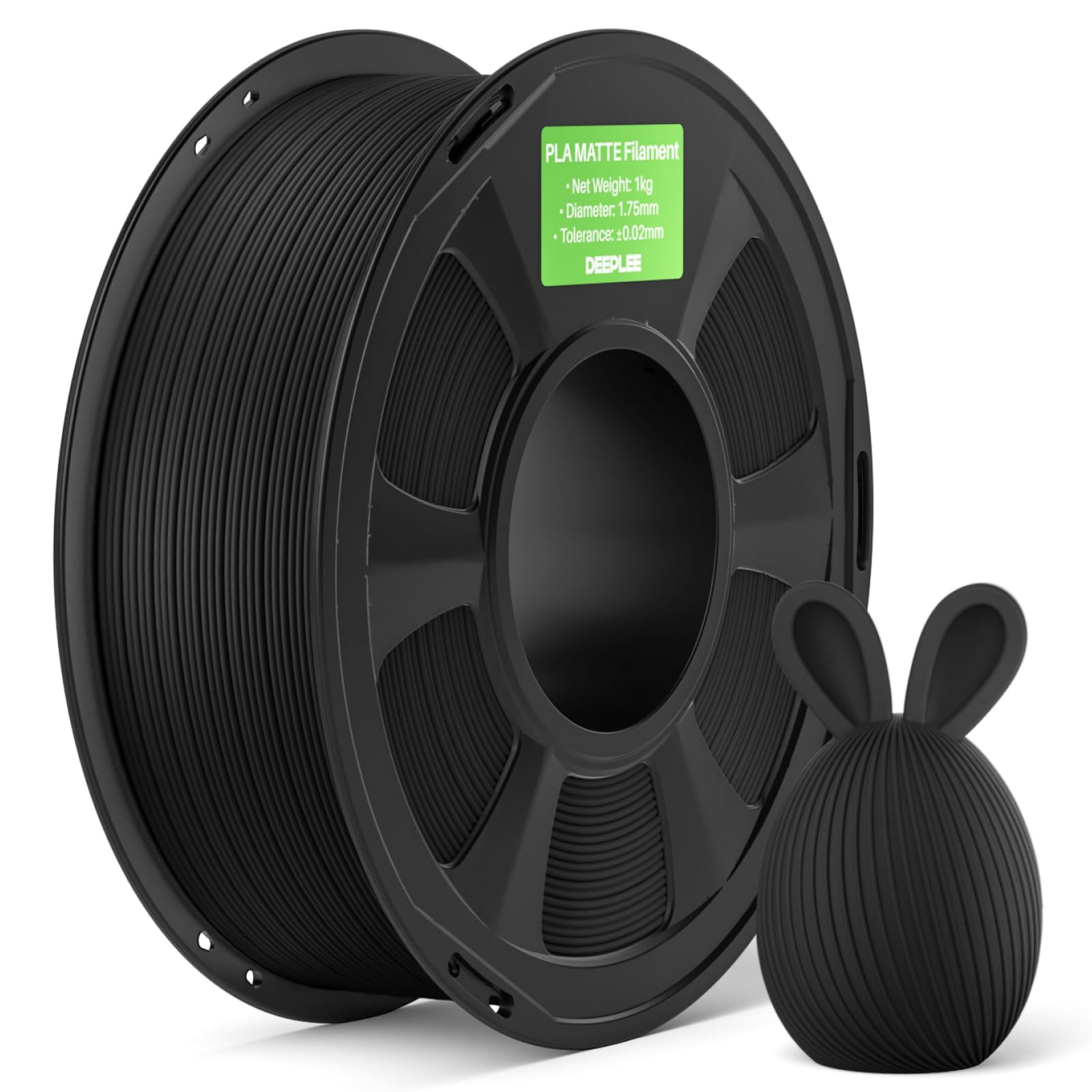 DEEPLEE Matte PLA Filament 1.75mm, 1kg Black