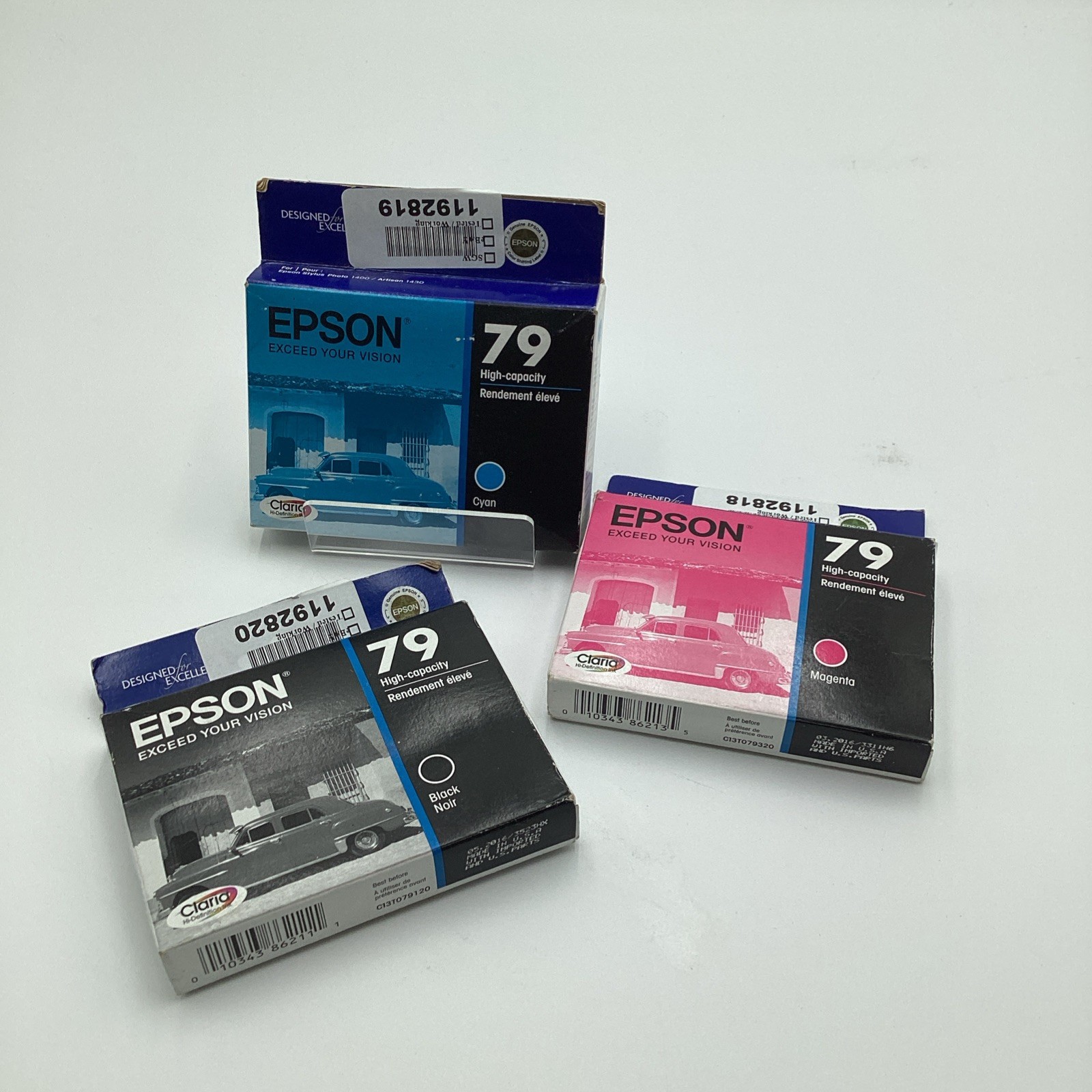 3 Pack Genuine Epson 79 High Capacity | 1 Black | 1 Magenta | 1 Cyan |New Sealed