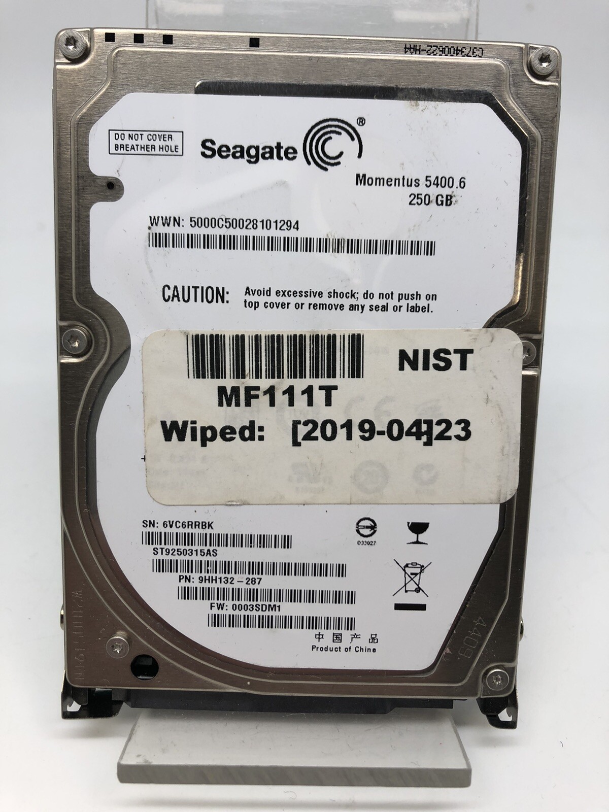 Seagate Momentus 250GB Internal Hard Drive 2.5 Inches Model ST9250315AS Used