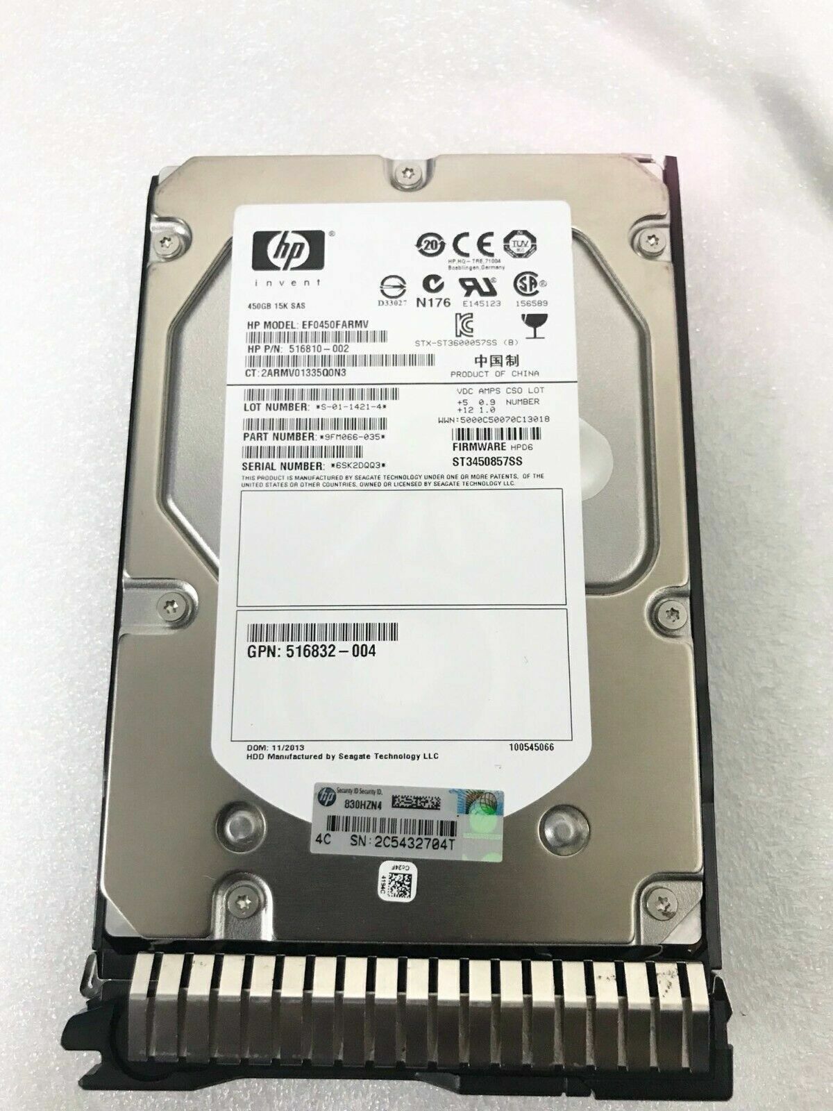 FOR HPE 653951-001 450GB 652615-B21 SAS G8 G9 server hard disk 15K 3.5