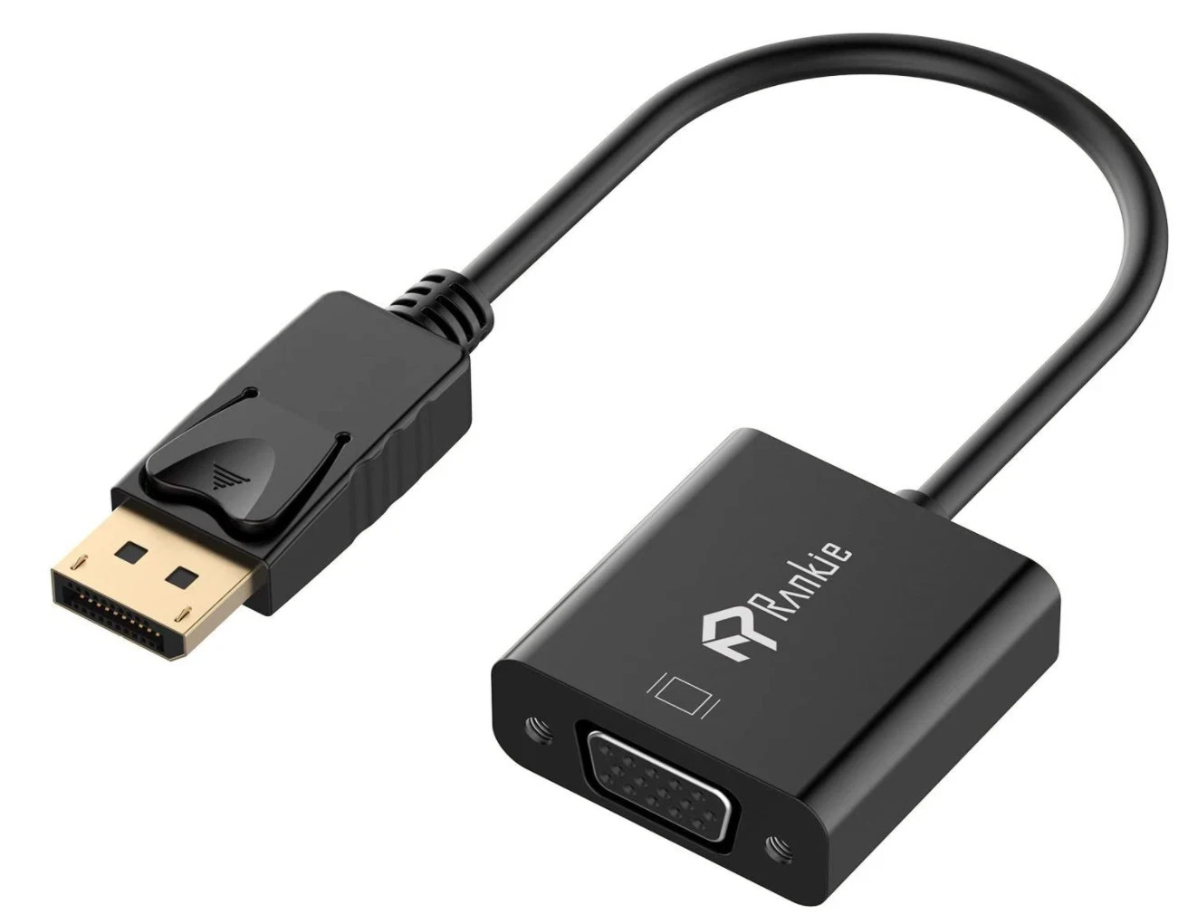 Rankie DisplayPort (DP) to VGA Adapter, Gold Plated Converter, Black Computer
