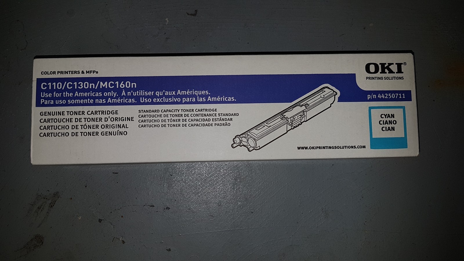 Genuine OKI 44250711 Cyan Toner Cartridges C110 C130N MC160N BNIB