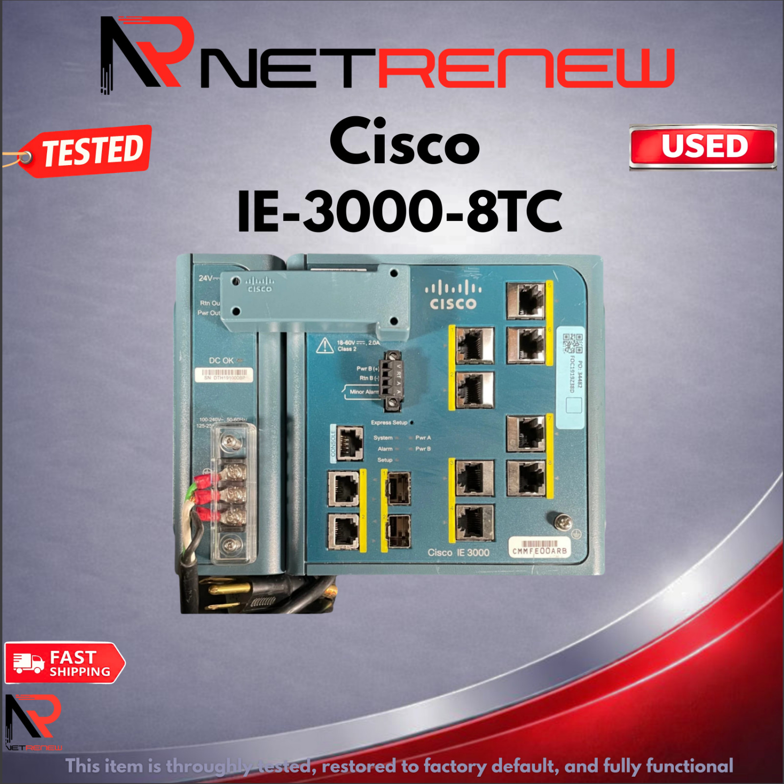 Cisco 3000 Series IE-3000-8TC 8-Port Industrial Ethernet  Switch
