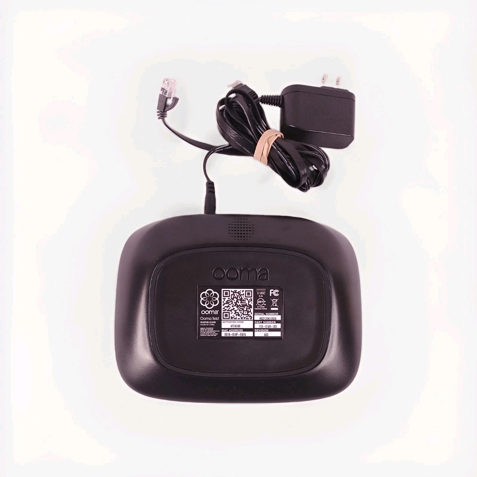 Ooma Telo VoIP Home Phone Service Unit Black Ethernet (RJ-45) 110-0113-501