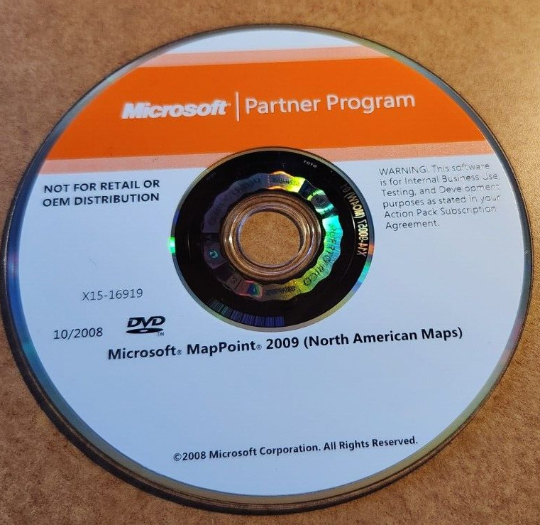 Microsoft MapPoint 2009 (North American Maps) X15-16919 DVD 10/2008