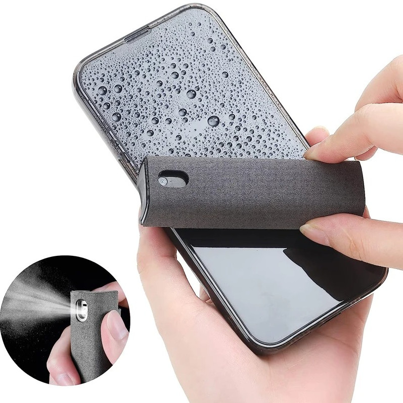 1pc 2-in-1 Screen Cleaner Spray Bottle Microfiber Cloth Phone Laptop Cleaning