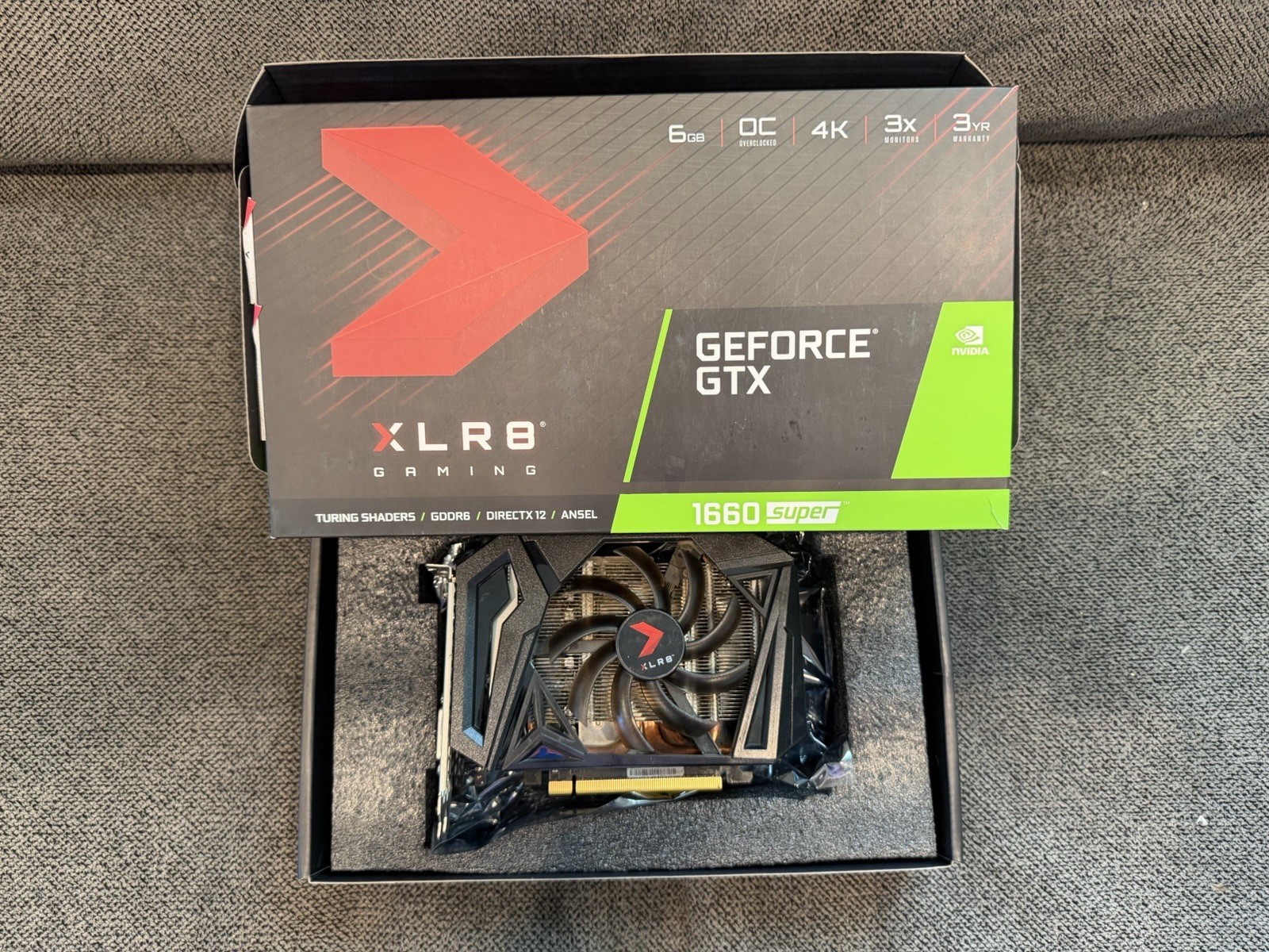 PNY XLR8 GTX 1660 Super OC 6GB GDDR6 Single Fan GPU Tested w/ Original Box