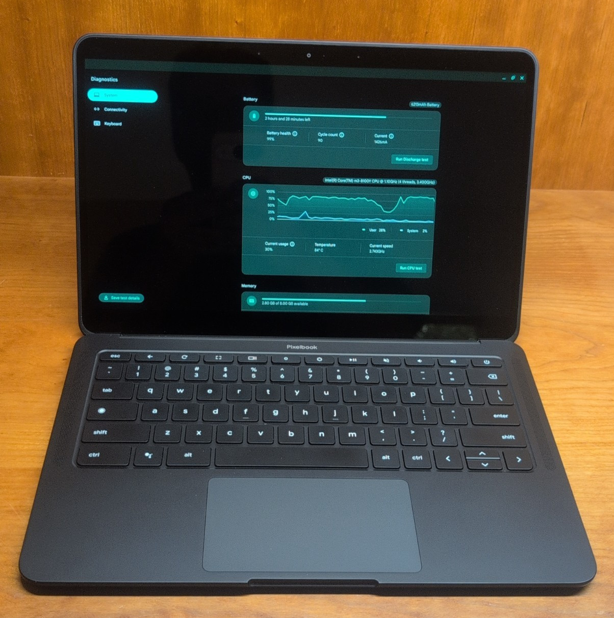 Google Pixelbook Go 13.3 FHD m3 8100Y 99% Battery Health