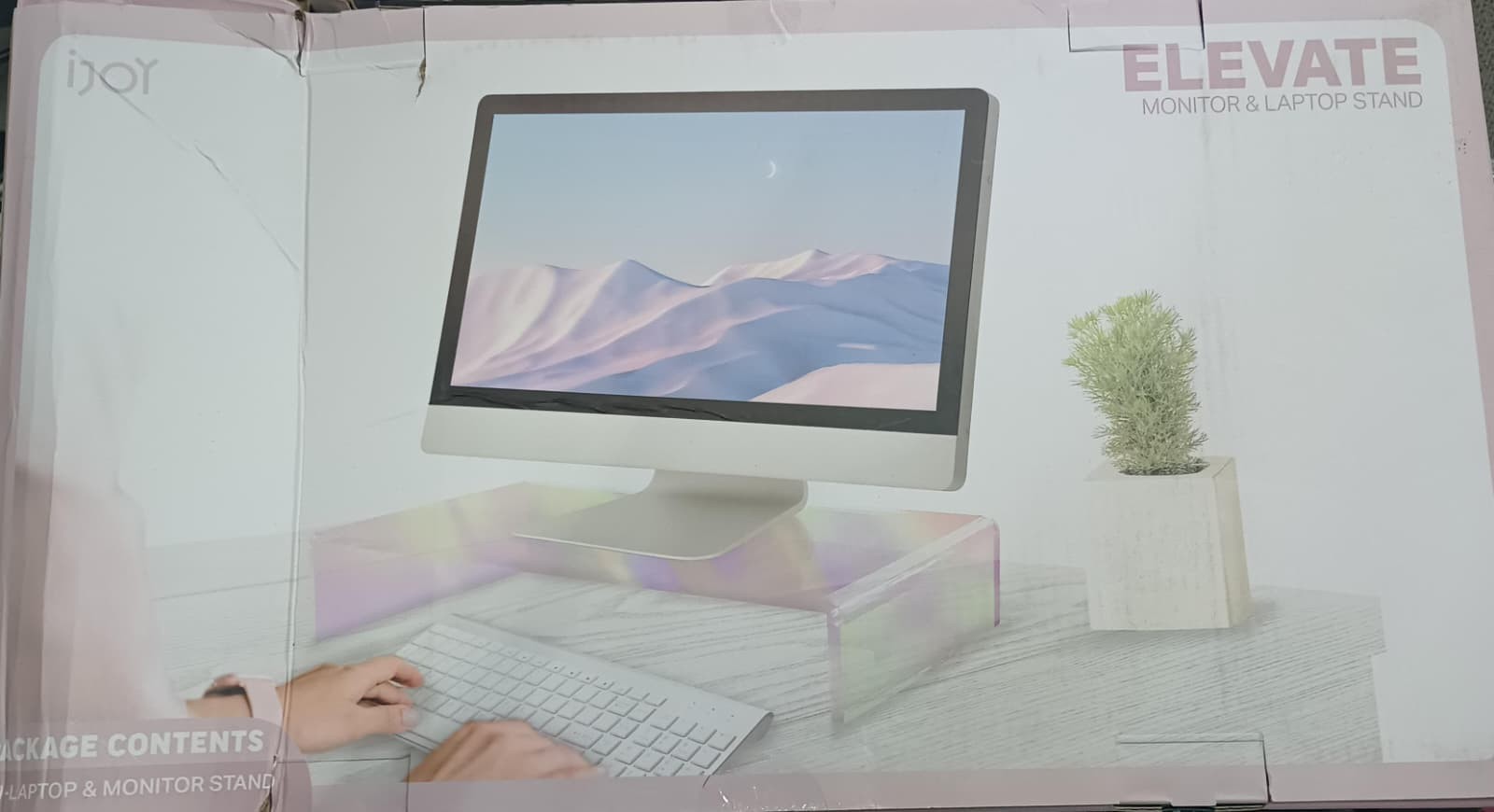 iJoy Elevate Monitor and Laptop Stand for Laptops upto 17” – Opal Sky