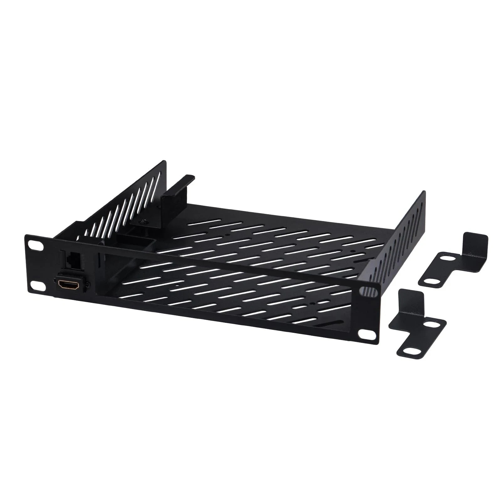 GeeekPi 10inch 1U Mini PC Rack Mount Shelf with RJ45 CAT6 Port & HDMI Port fo...