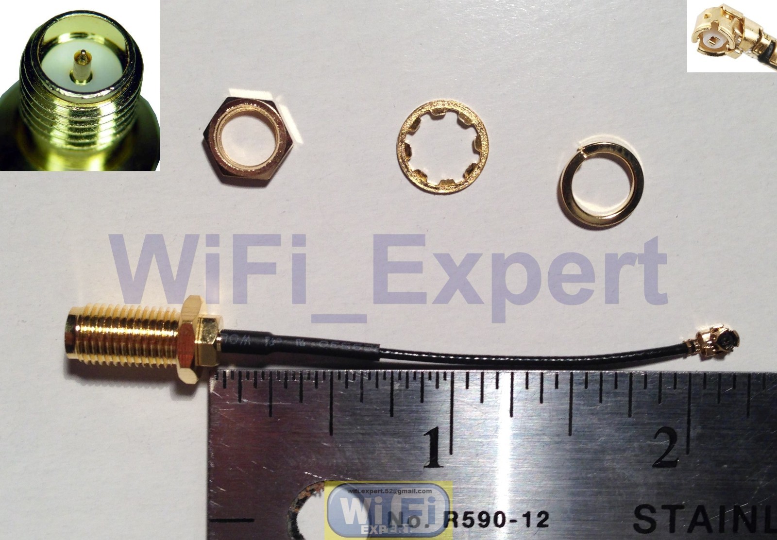 1 x Mini 2" PCI IPX U.FL to RP-SMA Antenna WiFi Pigtail RF Cable USA