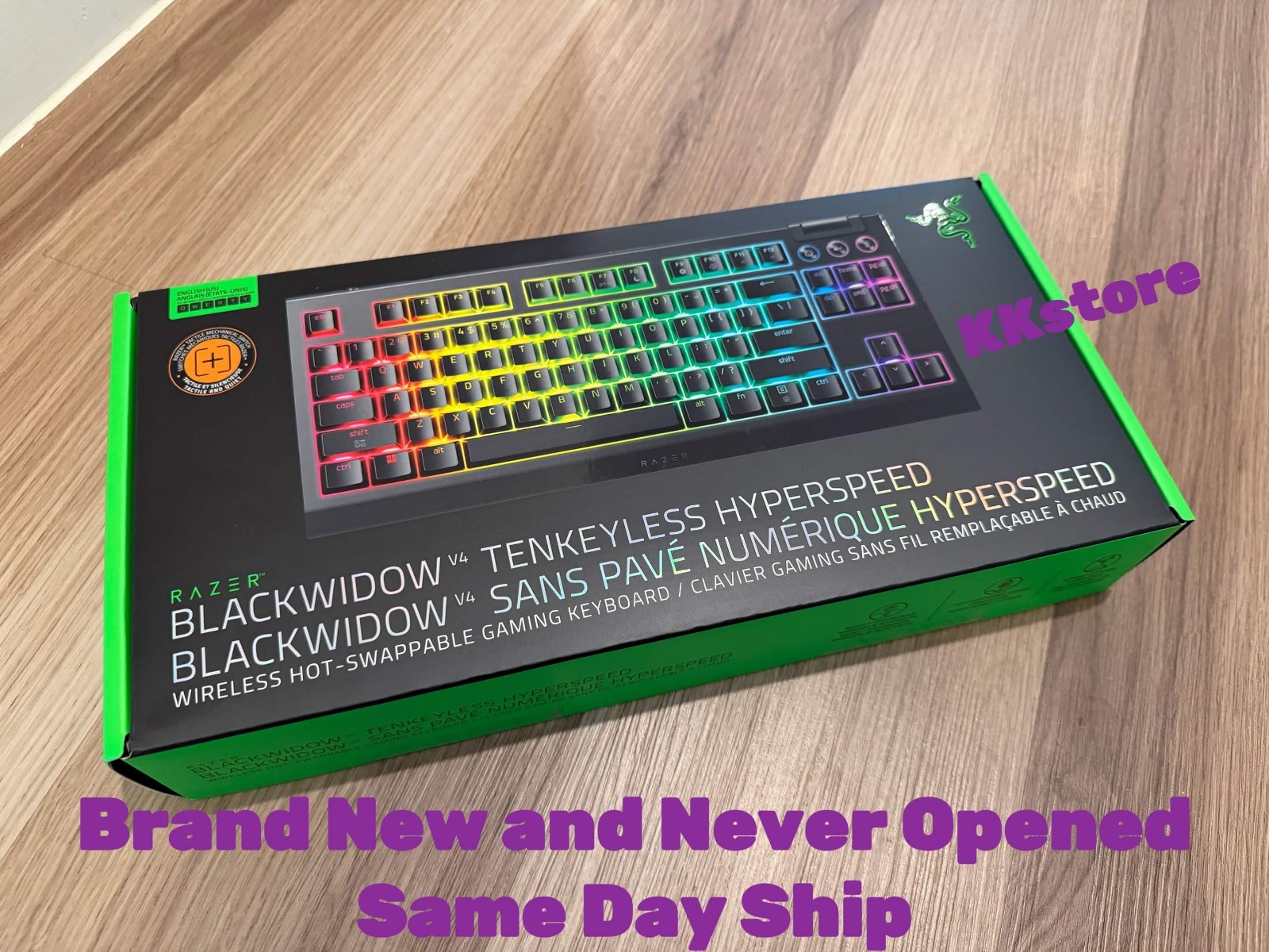 Razer BlackWidow V4 TKL HyperSpeed Wireless Mechanical Orange Switch Gaming NEW
