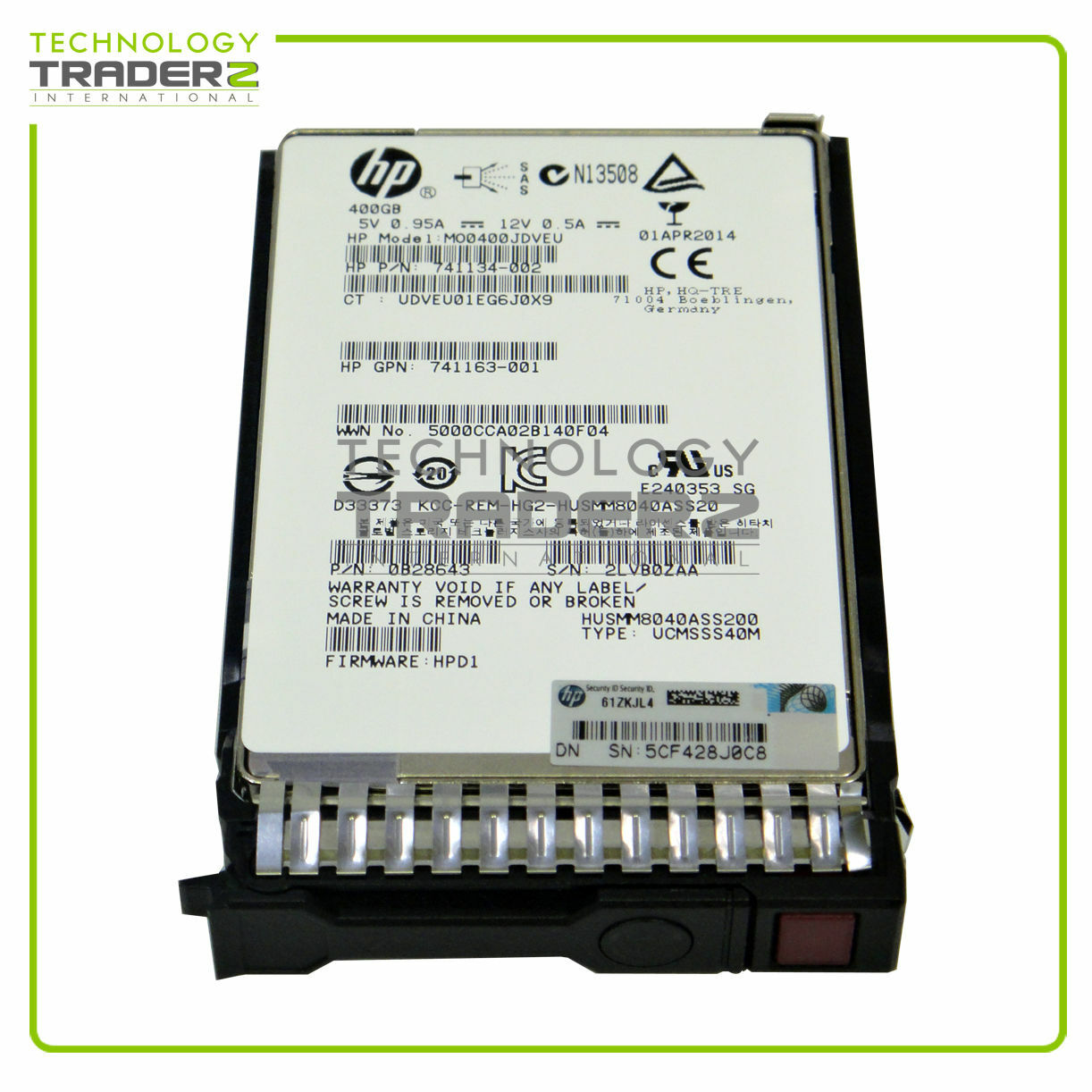 741142-B21 HP Mainstream Endurance 400GB SAS 12Gbps 2.5" EM SSD W/ Blank Tray